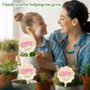 10 Pcs Thank You for Helping Me Grow Wooden Plant Stakes Gifts Card Holder Teacher Appreciation Thanks Tags Labels Sign for Succulent Planter in Pots