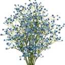 6 Pack Baby's Breath Artificial Flowers Bulk 3 Branches Faux Baby Breath Plastic Flowers Fake Gypsophila Flower Arrangement for Crafts Fake Flowers Bouquet for Wedding Home Decor Blue Baby Breath
