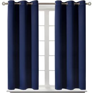 BGment Blackout Curtains for Bedroom - Grommet Thermal Insulated Room Darkening Curtains for Living Room, Set of 2 Panels (38 x 54 Inch, Navy Blue)