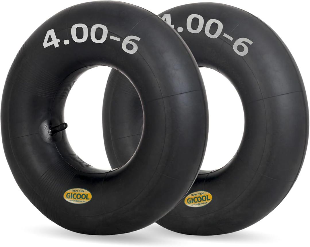 GICOOL 4.00-6 Replacement Inner Tube, 2 Pack with TR-13 Valve Stem, Heavy Duty, For 13" Tires Wheelbarrow Garden Utility Wagon Go Cart Lawn Mower