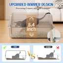 Stainless Steel Cat Litter Box, High Wall Kitty Litter Box for Small Cats, Metal Litter Box with Lid, Non-Sticky, Anti-Leakage, Easy Cleaning, Include Cat Mat and Scoop, 17.2"x13.2"x8.4"