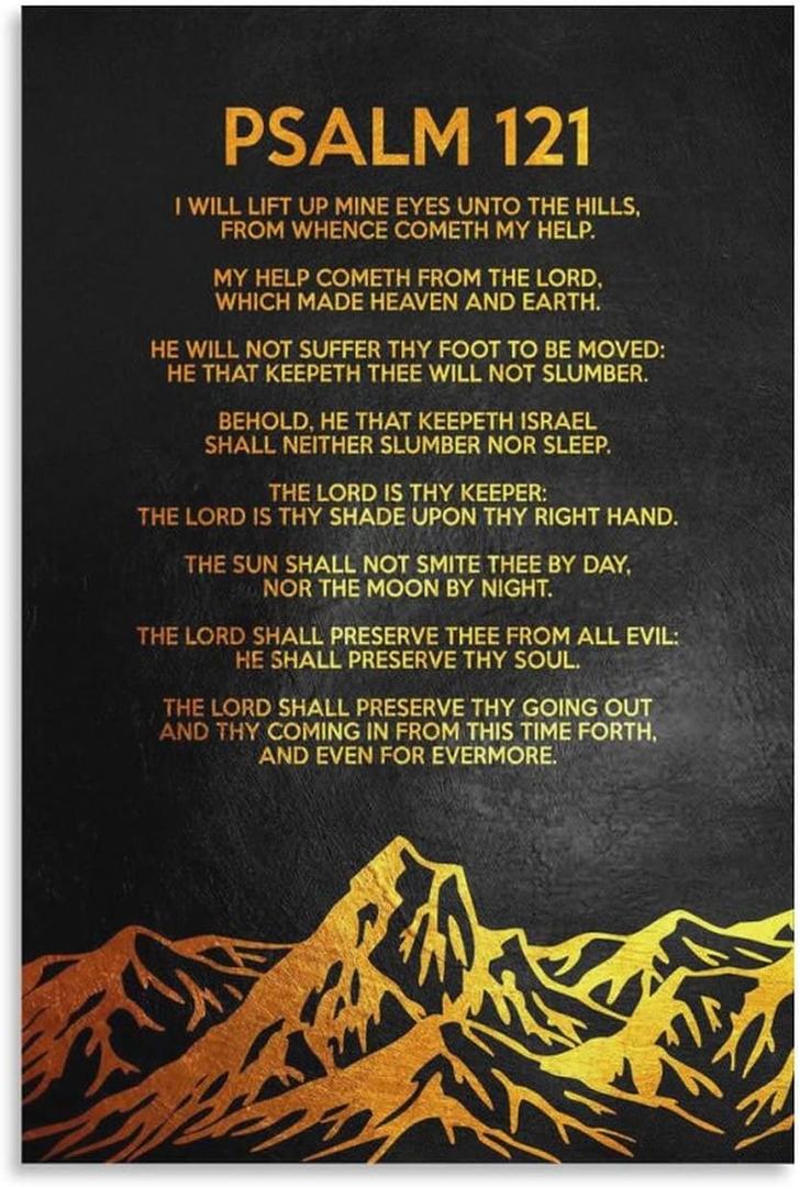 Psalm 121 Art Poster Canvas Art Poster and Wall Art Picture Print Modern Family Bedroom Decor Posters 20x30inch(50x75cm)