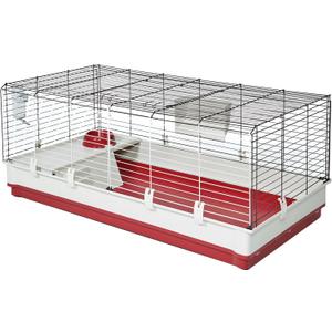 Midwest Homes for Pets Deluxe Rabbit & Guinea Pig Cage, X-Large, White & Red (47.2"L x 19.7"W x 23.6"H) 