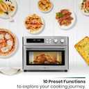 VAL CUCINA Infrared Heating Air Fryer Toaster Oven, Extra Large Countertop Convection Oven 10-in-1 Combo, 6-Slice Toast, Enamel Baking Pan Easy Clean with Recipe Book, Brushed Stainless Steel Finish