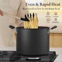 Bazova 18 Pcs Pots and Pans Set Non Stick with 12-Quart Stock Pot, Nonstick Kitchen Cookware Sets with Utensils, Large Capacity Ceramic Cookware Set, PTFE/PFAS/PFOA Free, Black