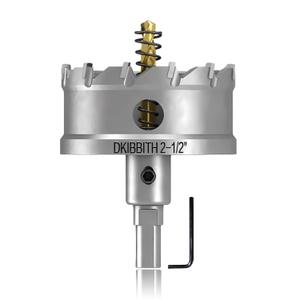 TCT Hole Saw Set, 2-1/2"(64mm) Heavy Duty Tungsten Carbide Tipped Hole Cutters for Stainless Steel Mild Steel Copper Iron Brass Plastic and More, with Titanium-Plated Pilot Drill Bits