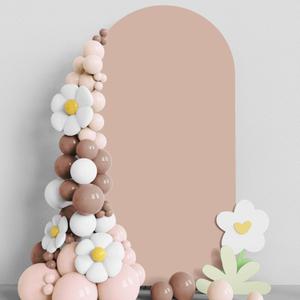 Asee'm 6.6FT Wedding Arch Cover Nude Fitted Spandex Cover 2-Sided Round Top Chiara Stand Covers for Party Ceremony Birthday Banquet Decoration