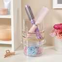 STORi Bella Stackable Clear Plastic Hair Accessory Organizer Set | Round Headband and Hairbrush Holder Stacks on The Storage Containers with Tray Lid | Made in USA