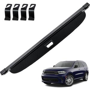 AUXKO 2nd Row Installation Retractable Cargo Cover for Dodge Durango 2026-2011, Trunk Cover for 2026 2025 Dodge Durango Security Shade Cover Shielding Anti-Peeping Luggage Privacy Screen, Carbon Fiber