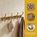 Coat Rack Wall Mount, Vintage Wall Hooks with 4 Dual Hooks for Hanging Coats, Heavy Duty Aluminum Alloy Coat Hanger Wall Mount, Towel Rack for Bathroom Entryway Bedroom Mudroom - Antique Brass