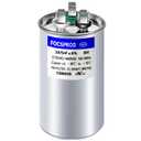 FOCSPROD 45+5 uF 45/ 5 MFD ±6% 370V/ 440V CBB65 AC Capacitor, Dual Run Round Capacitor Replacement, 45 5 uF 440 Volt HVAC for AC Unit Fan Motor Start or Heat Pump or Condenser Straight