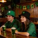 EVKILKJS St Patricks Day Hat Shamrock Hat Trendy Comfortable Textured Foldable Unisex Green