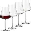 Libbey Signature Stratford Wine Glasses Set of 4, 24 oz Unique Red Wine Glasses, Stemmed Large Wine Glass Set