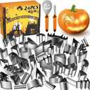 WANNTS Pumpkin Carving Kit Halloween, Safe and Easy Pumpkin Carving Set for Kids, DIY Stainless Steel Pumpkin Carving Tools for Halloween Decoration Jack-O-Lanterns, Gift for Halloween (24 PCS (Without Hammer))