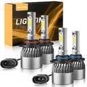 WISONDAP 𝟫𝟢𝟢𝟧 𝟫𝟢𝟢𝟨 Bulbs Combo 6500K Cool White 60000LM 900% Brighter, 𝖧𝖡𝟥 𝖧𝖡𝟦 1:1 Beam Plug and Play IP68 Waterproof Off-Road Lights, Pack of 4