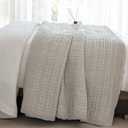Sanracie Cotton Quilt Set King Size(110"x98"), Khaki Waffle Quilted Bedspread Sets,3Pcs Soft Lightweight King Quilt Bedding Set,Farmhouse Coverlet Quilt Set Shabby Vintage Chic Bedding Set