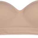 Maidenform Girls Seamless Molded Cup Hybrid Strapless Bandeau Bra (Beige) 34A