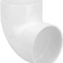 6 Inch 90 Degree Right Angle PVC Pipe Fitting, Furniture Grade SCH40 (Socket x Socket) 6" PVC Fitting Connectors for DIY Shelf Garden Support Structure