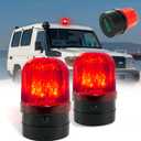 6" Flashing Light, Red LED Strobe Light Beacon with Magnetic Base for Vehicle Forklift Truck Tractor Golf Carts UTV Car Bus and Club Party Show Bar2 Pack