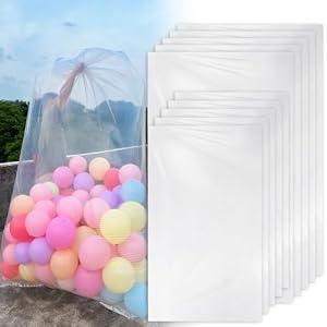 Kreapa Large balloon bags(10 Pcs), balloon transport and ransparent giant storage bags 59x98 inches(5pcs) 47x59 inches(5pcs)