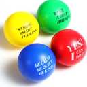 Sotiff 100 Pieces Motivational Stress Balls Colorful Foam Inspirational Stress Relief Quotes Stress Balls Pack Employee Appreciation Gift for Relief Encouraging(Inspirational, Yellow/Green/Blue/Red)
