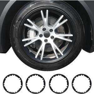 Wheel Rim Protector for Tesla Model Y Gemini 19 inch Apollo Wheels 2020-2024 Model Y Accessories All-in-one Car Tire Trim Rings Rim Case Hubcaps Wheel Cover (Matte Black)