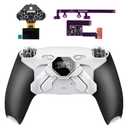 eXtremeRate SPARK Back Paddles Kit for PS5 Controller BDM-010 BDM-020, OLED Display + Clicky Trigger Stops + Ergonomic Rubberized Grips Remappable 4 Back Buttons Set for PS5 Controller - White & Black