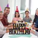 Novabright Happy Birthday Sign Centerpieces for Table Birthday Party Decorations for Women Bday Birthdays Themed Celebration Party Supplies(Black,Glitter)
