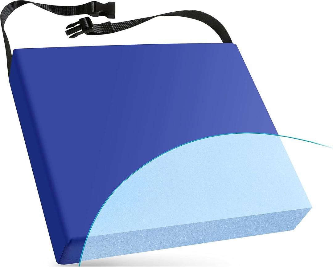 NYOrtho Wheelchair Seat Cushion – Firm, Non-Slip, Water-Resistant Seat Pressure Relief – Ideal for Wheelchairs, Office Chairs, and Car Seats 16" x 16" x 2"