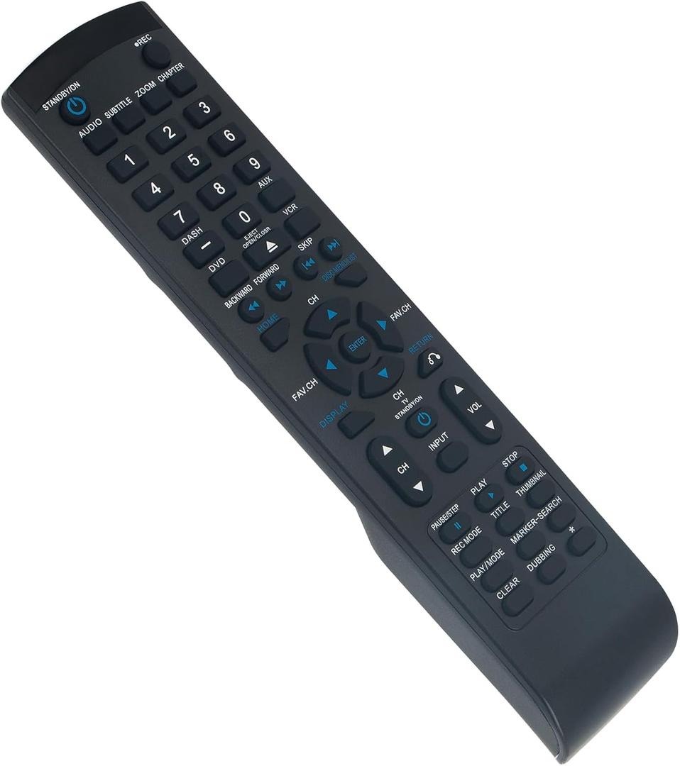RM-SDRMV150A Replace Remote Control Compatible with JVC DVR DVD VCR Combo RM-SDRMV100A RM-SDRMV79A AKB32858702 AKB32858703 RM-SDR107U RM-SDR108U DR-MV150B LVT2016-001D DR-MV100B DR-MV5SUC DR-MV5SUS