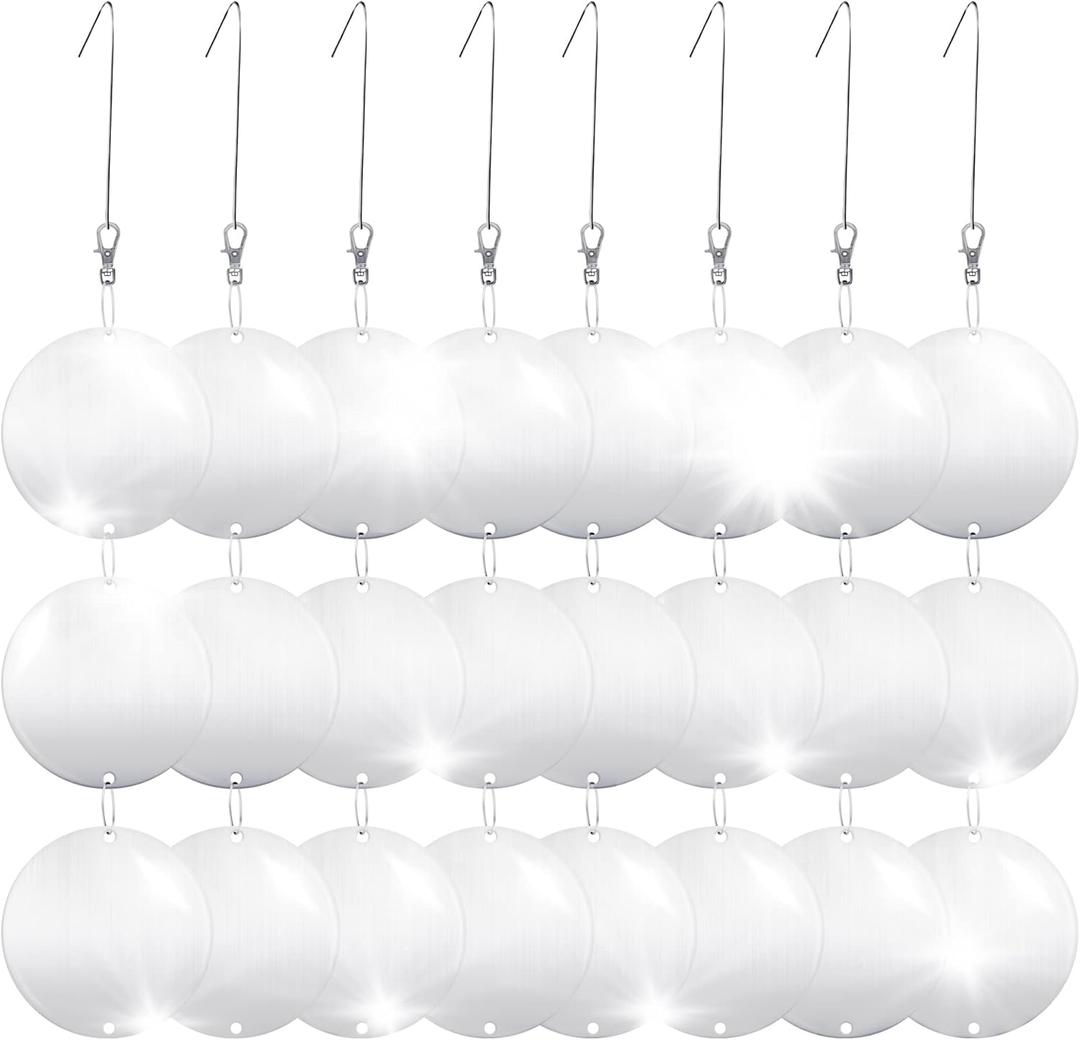 Hedoc Reflective Bird Scare Discs Set, 24PCS Large Double-Sided Bird Deterrents for Outside, Bird Reflectors to Keep Birds, Woodpeckers, Pigeons Away from House, Outdoor Garden, Patio and Yard