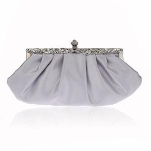 GORGLITTER Women's Evening Bag Pleated Satin Clutch Wedding Bridal Party Prom Handbag Small Dressy Formal Purses Silver One Size