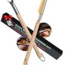 Pizza Oven & Stone Brush with Scraper, Turning Fork & Bubble Popper Bundle - Essential Accessories & Tools for Any Pizza Oven (Set of 2)