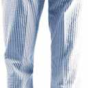 Men Summer Seersucker Slim Fit Pants for Beach Wedding (Blue, 36Wx32L)