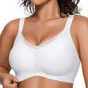 OEAK Womens Wireless Bras V Mesh Comfortable Bralette Supportive Tshirt Bra No Underwire Seamless Push Up Everyday Bras, XXXL