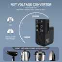 2 x Universal Travel Adapter International Pocket Plug with PD 20W USBC & USBA All-in-one with Type A C G I for US to EU UK AUS USA Worldwide Flight Travel (Black, Not Voltage Converter)
