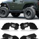 ROADER Front & Rear Inner Fender Liners US Flag Pattern Liner for 2007-2018 Jeep Wrangler JK JKU Unlimited Sport Sahara Rubicon 2/4 Doors