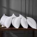 Bed Pillows Queen Size Set of 4, Firm Hotel Pillows for Sleeping, Cooling Pillows for Side & Back Sleepers, Down Alternative Filling, 20 x 28 Inches