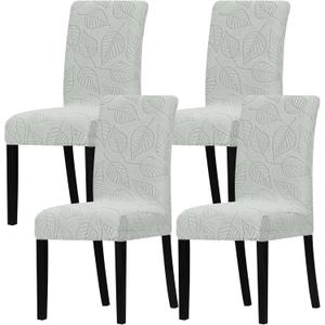 Dining Room Chair Covers Set of 4 - Removable Dining Chair Covers Stretch Dining Chair Slipcovers Kitchen Chair Slipcovers Parsons Chair Covers Protector Cover for Chairs Dining RoomLigeh Grey