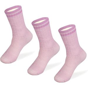 MERIWOOL Merino Wool Kids Hiking Socks for Children 3 Pairs (Small, Lilac)