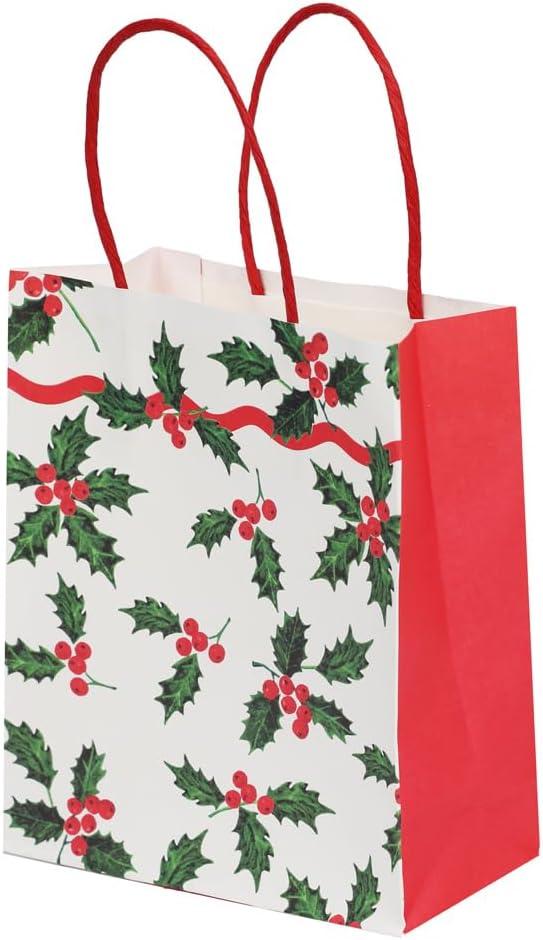 Talking Tables 8 x Christmas Paper Party Gift Bags with Strong Handles for Sweets, Party bag Fillers Kids Birthday, Baby Shower, Present, Secret Santa, Wedding for Girls or Boys