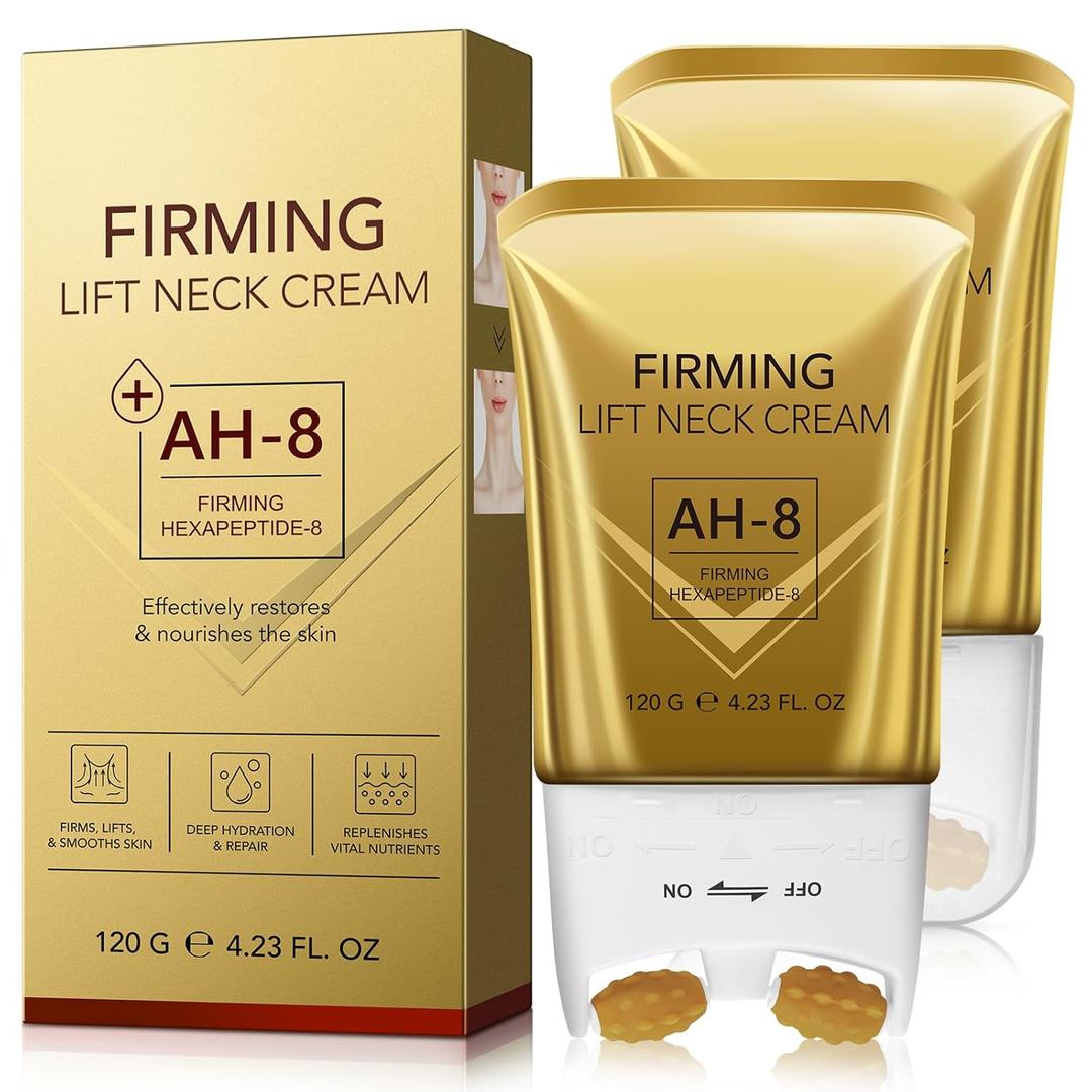AH8 Firming Neck Cream, Neck Firming Cream for Crepey Skin Body Care Comfort, Contains Hexapeptide, Moisturizing, Tightening Lotions Skin Repair for Women, Suitable for All Skin Types - 2 Packs (8.46 Fl Oz (Pack of 1))