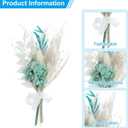 PATIKIL Mini Dried Flower Bouquet, 6 Pcs Pampas Grass Natural Wildflower with Stem Decor Baby's Breath Boho Floral Plant Flower for Crafts DIY Photo Props Gift Wedding Decor, Blue Green