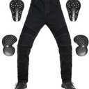 Motorcycle Pants for Unisex with 2 Knee & Hip Armor Protective Pad Elasic Outdoor Activities Motorcycle Riding Pants