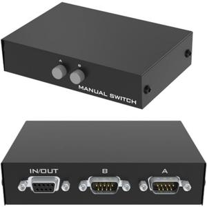 Serial DB9 Pin RS232 Switcher Sharer Splitter 2 in 1 Out 1 in 2 Out Bi Directional Interchange1 Host at a time 2 Computer Host laptops Sharing Monitoring or Hard Disk Recorders