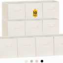 Criusia Storage Cubes, 11 Inch Clothes Storage Bins with Dual Handles (10 Pack), Fabric Collapsible Storage Bins for Shelves Closet, Cubby Organizer Bins for Clothing Toys Blanket Yarns (Beige) (10 Pack - 11 inches)