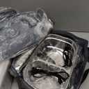 Vabaso Electric Lunch Box for Adults, 80W Heated Lunch Box with Dual 1.5L Stainless Steel Containers, Portable Food Warmer for Men Work Car Truck, 12V/24V/110V/220V - Eternal Gray