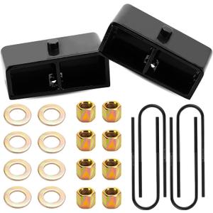 2" Rear Lift Blocks Kit Compatible with 1999-2022 Ford F250 F350 Super Duty, Raised by 3 inch Rear leveling Kit with U-bolts Set Fits 2000-2005 Ford Excursion