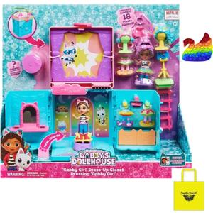 Everydaze Everydaze Essentials Gabby Dress-Up Closet Portable Playset with a Doll, and Accessories~Comes with Rainbow Pop Itz, EE Lucy Loopsie Tote
