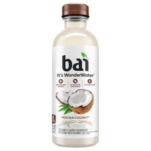 Bai Coconut Flavored Water, Molokai Coconut, Antioxidant Infused Drinks, 18 Fl. Oz. BBD: 08/14/2026